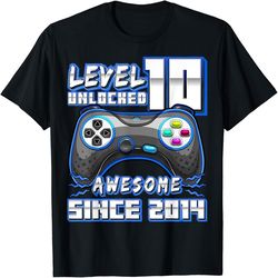 10th Birthday Gamer 10 Year Old Funny Bday Boy Ten Son T-Shirt, PNG For Shirts, Svg Png Design, Digital Design Download