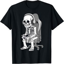 Gaming Halloween Skeleton Scary Gamer Boys Kids T-Shirt, PNG For Shirts, Svg Png Design, Digital Design Download