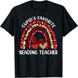 Cupid's Favorite Reading Teacher Valentine Rainbow Women, PNG For Shirts, Svg Png Design, Digital Design Download