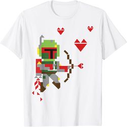 Star Wars Boba Fett 8-Bit Cupid Hearts Valentine T-Shirt, PNG For Shirts, Svg Png Design, Digital Design Download