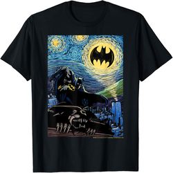 DC Comics Batman Starry Night Style Painting T-Shirt, PNG For Shirts, Svg Png Design, Digital Design Download