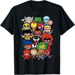 Marvel Heroes And Villains Team Kawaii T-Shirt, PNG For Shirts, Svg Png Design, Digital Design Download