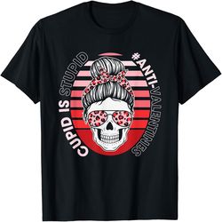 Cupid stupid anti valentine designs skull sun glasses T-Shirt, PNG For Shirts, Svg Png Design, Digital Design Download