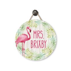 Flamingo Teacher Door Sign undefined Metal Classroom Sign undefined Personalized Tropical Metal Door Hanger undefined Teacher Appreciation