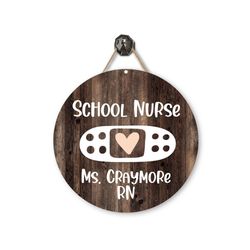 Nurse Personalized Sign  New Nurse Gift  School Nurse Sign  Metal Nurse Door Hanger  School Teacher Gift  Stethoscope