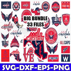 Bundle 33 Files Washington Capitals Hockey Team Svg, Washington Capitals Svg, NHL Svg, NHL Svg, Png, Dxf, Eps