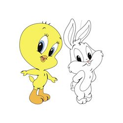Tweety & Bugs Bunny svg, Cartoon Svg, Bunny Svg, Animal Svg, Friends Svg, Friends Vector Svg, Meme Svg, Trending Svg, Cu