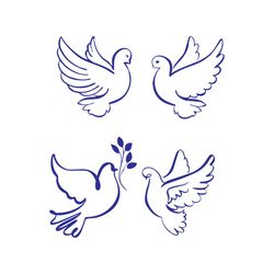 Abstract Flying Dove Sketch Set Icon svg, Cartoon Svg, Bundle Svg, Angel Wings Svg, Tattoo Svg, Vector image Svg, Vector