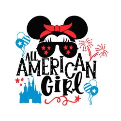 Disney All American Girl Svg, Trending Svg, Disney Svg, Minnie Svg, Minnie Mouse Svg, American Svg, American Girl Svg, D