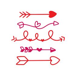 4 Designs Heart Arrows Vector Svg