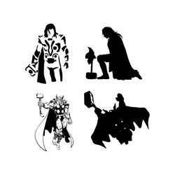 4 Designs Thor Famous Fictional Character Bundle Svg