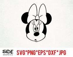 Surprised Minnie instant download digital file svg, png, eps, jpg, and dxf clip art for cricut silhouette and other cutt