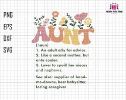 Aunt Svg, Aunt Flower Svg, Retro Aunt Svg, Aunt Definition Svg, Floral Aunt Svg, Aunt Quote Svg, Mothers Day Gift, Digit