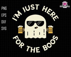 Im Just Here For The Boos Svg, Drinking Beer svg, Retro Halloween Svg, Beer Svg, Cute Ghost Svg, Boo Beer svg, Halloween