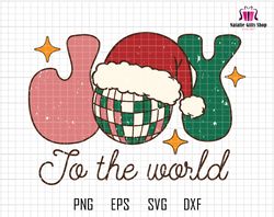 Joy To The World Svg, Merry Christmas Svg, Retro Christmas Svg, Hello Christmas Svg, Trendy Xmas Svg, Santa Hat Svg, Chr