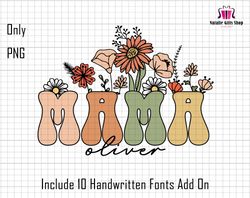 Personalized Mama Floral Png File, Custom Childrens Names Png, Personalized Mom Shirt, Mama Flower Png, Custom Mama Png,