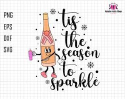 Tis The Season To Sparkle Svg, Stanley Tumbler Inspired Belt Bag Svg, Champagne Wine Svg, Santa Hat Svg, Merry Christmas