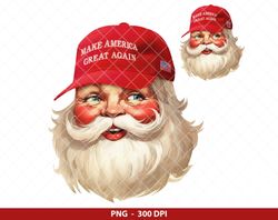 Santa Claus Make America Great Again PNG, Christmas Make America Great Again Sublimation Digital Download Design