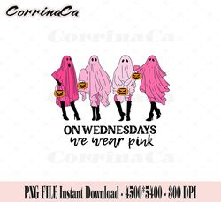 On Wednesday We Wear Pink Ghost Png, Breast Cancer Awareness Png, Halloween Design Png, Pink Ghost Png, Awareness Png, C