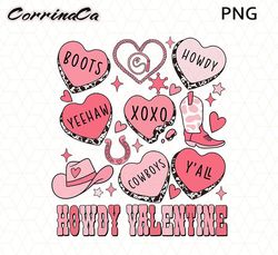 Western Valentines Png, Howdy Valentine Png, Cowgirl Valentines Png, Conversation Hearts Png, Retro Valentines Png,Disco