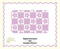 checkered seamless pattern png, flower pattern, groovy pattern, retro pattern, trendy pattern, seamless pattern for fabr