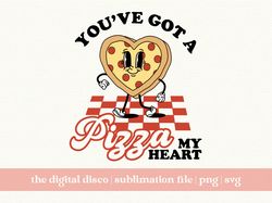 Youve Got A Pizza My Heart Valentines Day PNG, Sublimation File  Trendy png  Vintage Cartoon Character png  T-Shirt Desi