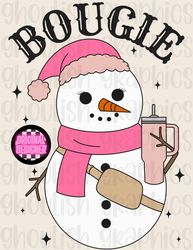 Boojee Snowman Bougie Snowman Stanley Tumbler Belt Bag Inspired PNG Sublimation Design Download DTF Print Sticker Tumble