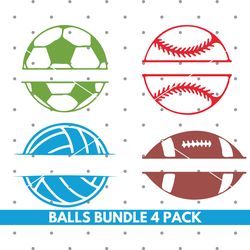 Sports Balls svg, Baseball svg, Football svg, Soccer svg, Voleyball svg, Cricut and Silhouette, Vector, Instant download