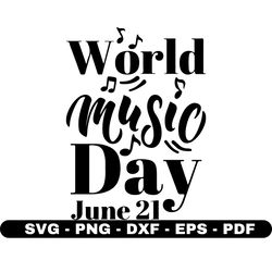 World music day svg, Music svg, Cricut and Silhouette, Cut files, Vector, Instant download