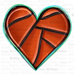 Basketball heart png, basketball sublimation design png, heart png, sports heart png, basketball love design,sports subl