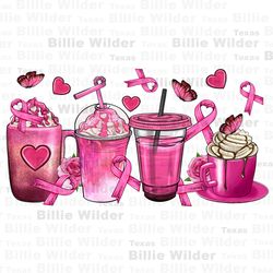Breast Cancer coffee cups png sublimation design download, Cancer Awareness png, find a cure png,fight Cancer png,sublim