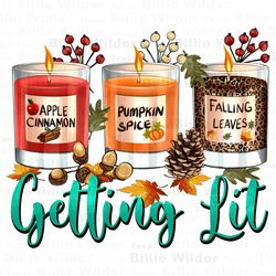 Candles with Fall getting lit png sublimation design download, Autumn png, Fall vibes png, Fall candles png, sublimate d