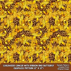 childhood cancer butterfly seamless pattern digital paper, digital seamless pattern png, seamless pattern png, printable