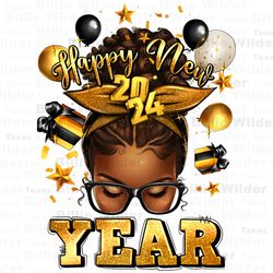 Happy new year afro messy bun png, Merry Christmas png, Happy New Year png, Christmas messy bun png, sublimate designs d