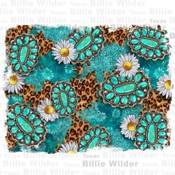 leopard and turquoise gemstone background png, western patterns png, western background png, sublimate designs download