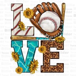 Love Baseball with Baseball glove png sublimation design download, game day png, sport png, Baseball game png, sublimate