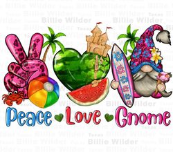 Peace love gnome summer png sublimation design download, hello summer png, gnomes png, summer vibes png, sublimate desig