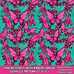 pink butterfly seamless pattern digital paper, glitter digital seamless pattern png, seamless pattern png, printable scr