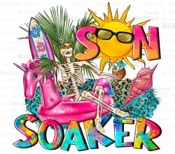 Sun soaker png sublimation design download, hello summer png, summer skeleton png, summer vibes png, sublimate designs d