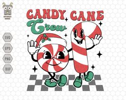 candy cane crew svg, christmas cakes svg, family christmas svg, santa hat svg, xmas love candy boys girls svg, retro chr