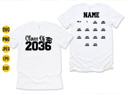 Personalized Class of 2036 Svg, Grow with me Handprint Shirt SVG, Pre-K Graduate, Back to School, Senior 2036, Svg File