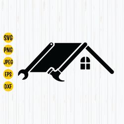 Roofer Logo Svg, Png, Jpg, Construction Company, Roof Hammers, Handyman Logo, LOGO Design Svg Instant Download