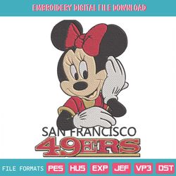 Minnie Mouse with San Francisco 49Ers Embroidery Designs File