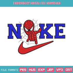 Nike x Spider Man Head Embroidery Designs File, Nike Machine
