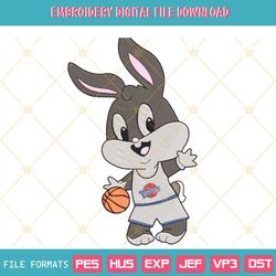 Baby Bugs Bunny Basketball Embroidery Designs, Baby Looney Tunes Embroidery Design File