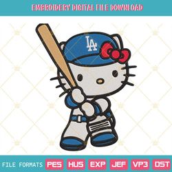Hello Kitty LA Dodgers Machine Embroidery Design Files