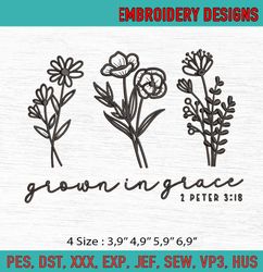 Flowers Grows In Grace Machine Embroidery Digitizing Design File