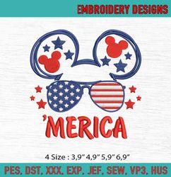 American Flag Mickey Mouse Machine Embroidery Digitizing Design File