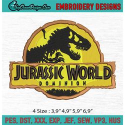 Jurassic World Dominion Logo Machine Embroidery Digitizing Design File