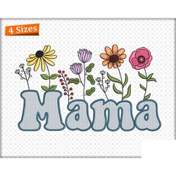 Mama Embroidery Design, Mama Floral Embroidery Design, Bless, 38